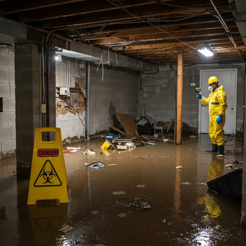 Flooded Basement Electrical Hazard in Worthington, OH Property