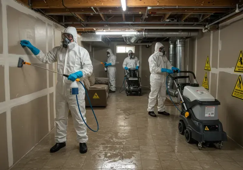 Basement Moisture Removal and Structural Drying process in Worthington, OH